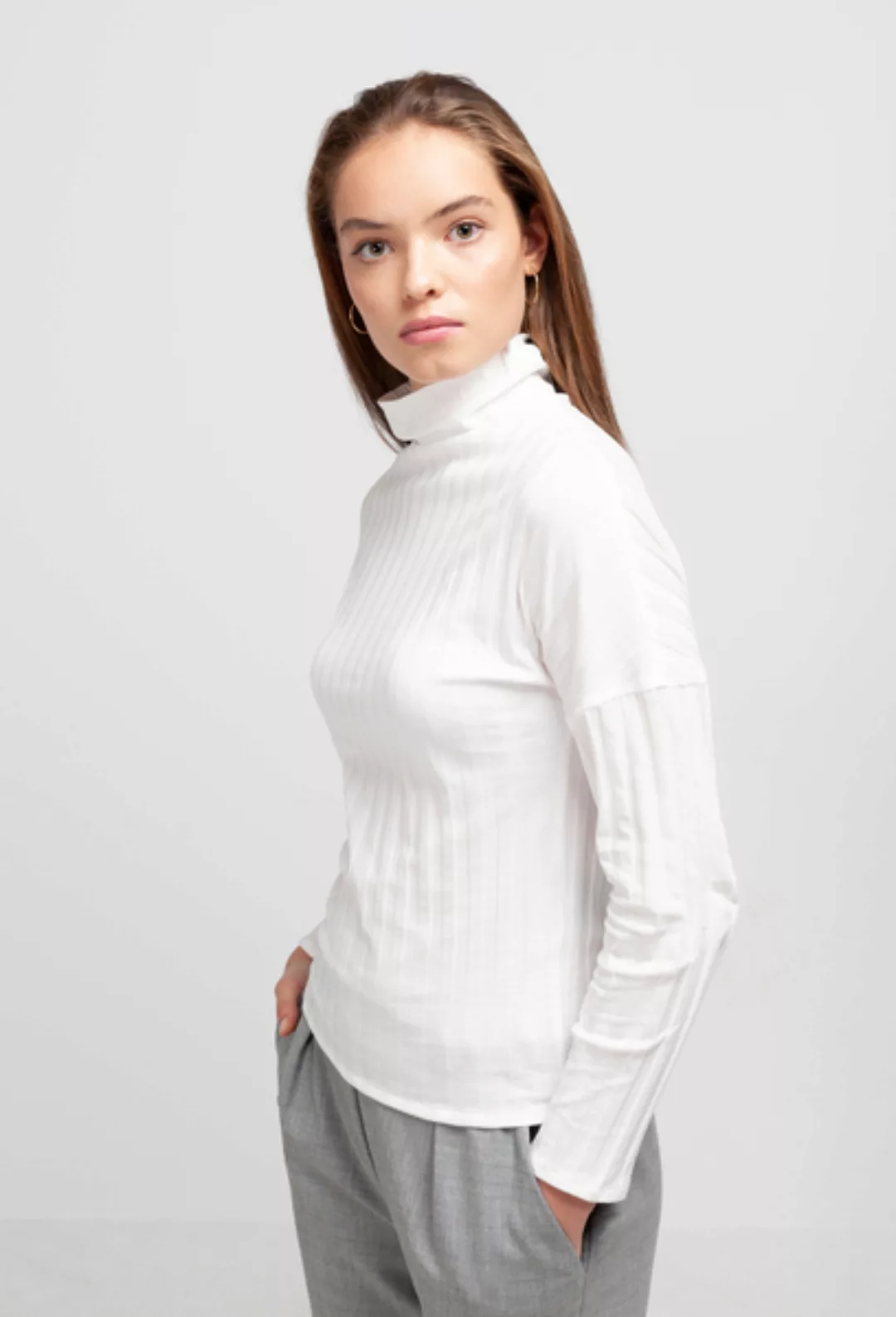 Audrey - Damen Shirt In Ripp-optik Aus Bio-baumwolle günstig online kaufen