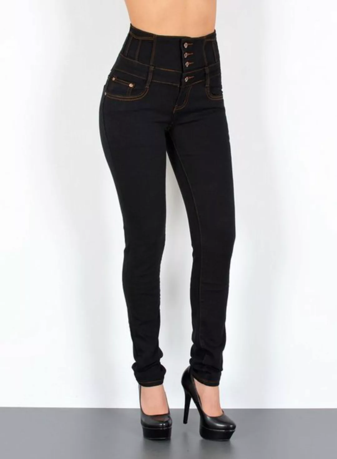 ESRA Skinny-fit-Jeans J22 Damen Skinny Jeans, Damen High Waist Jeanshose, D günstig online kaufen