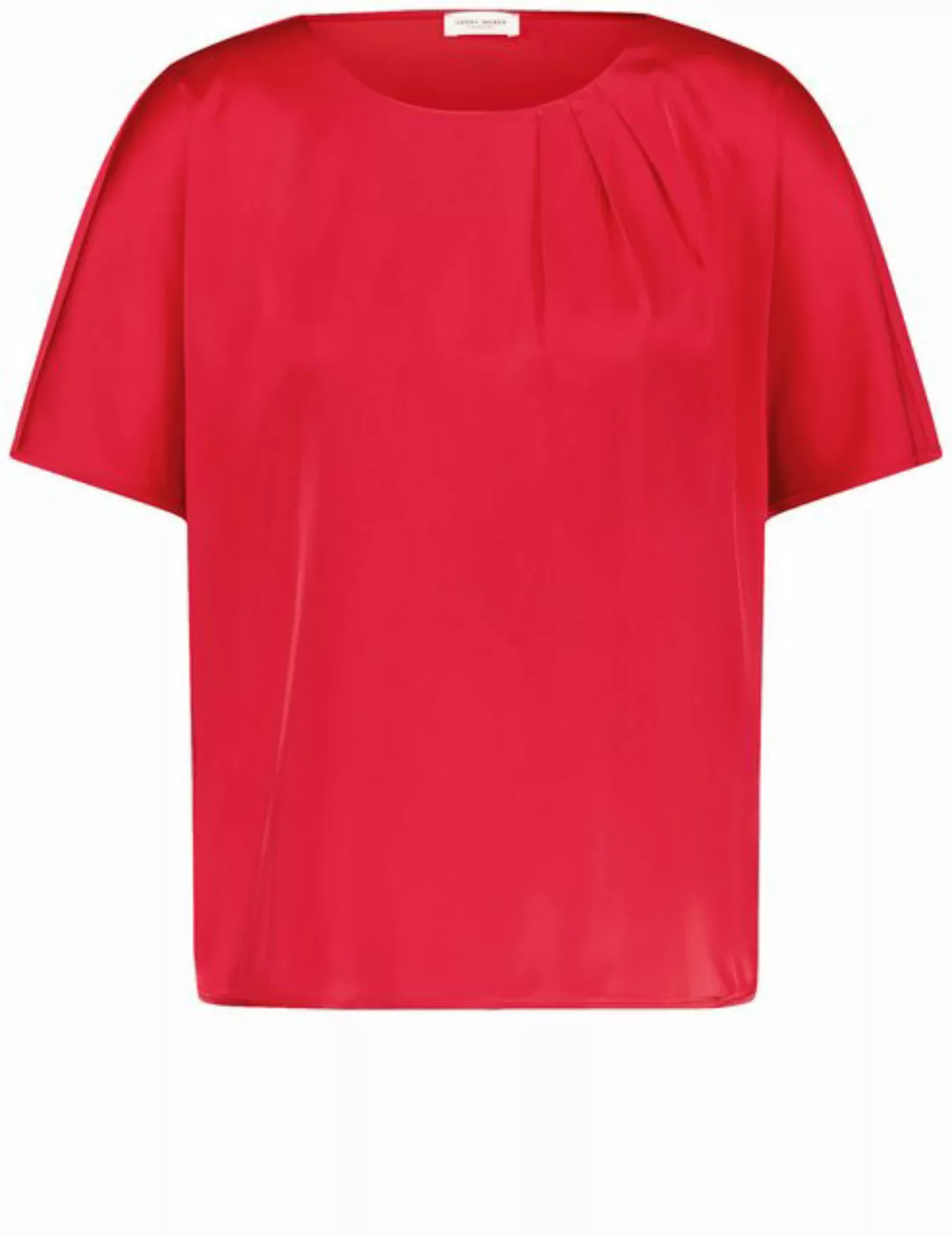 GERRY WEBER Kurzarmshirt Fließendes Blusenshirt mit Material-Patch günstig online kaufen