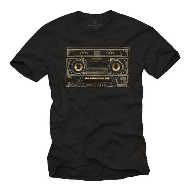 MAKAYA T-Shirt für Jugendliche Retro Motiv Kassette Coole Jungs Hip Hop Out günstig online kaufen