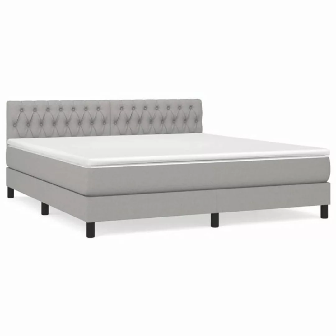 vidaXL Bettgestell Boxspringbett mit Matratze Hellgrau 180x200 cm Stoff Bet günstig online kaufen