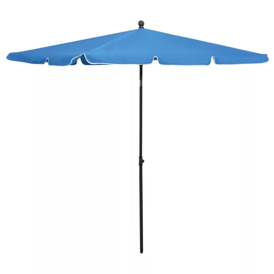 Sonnenschirm Mit Mast 210x140 Cm Azurblau günstig online kaufen