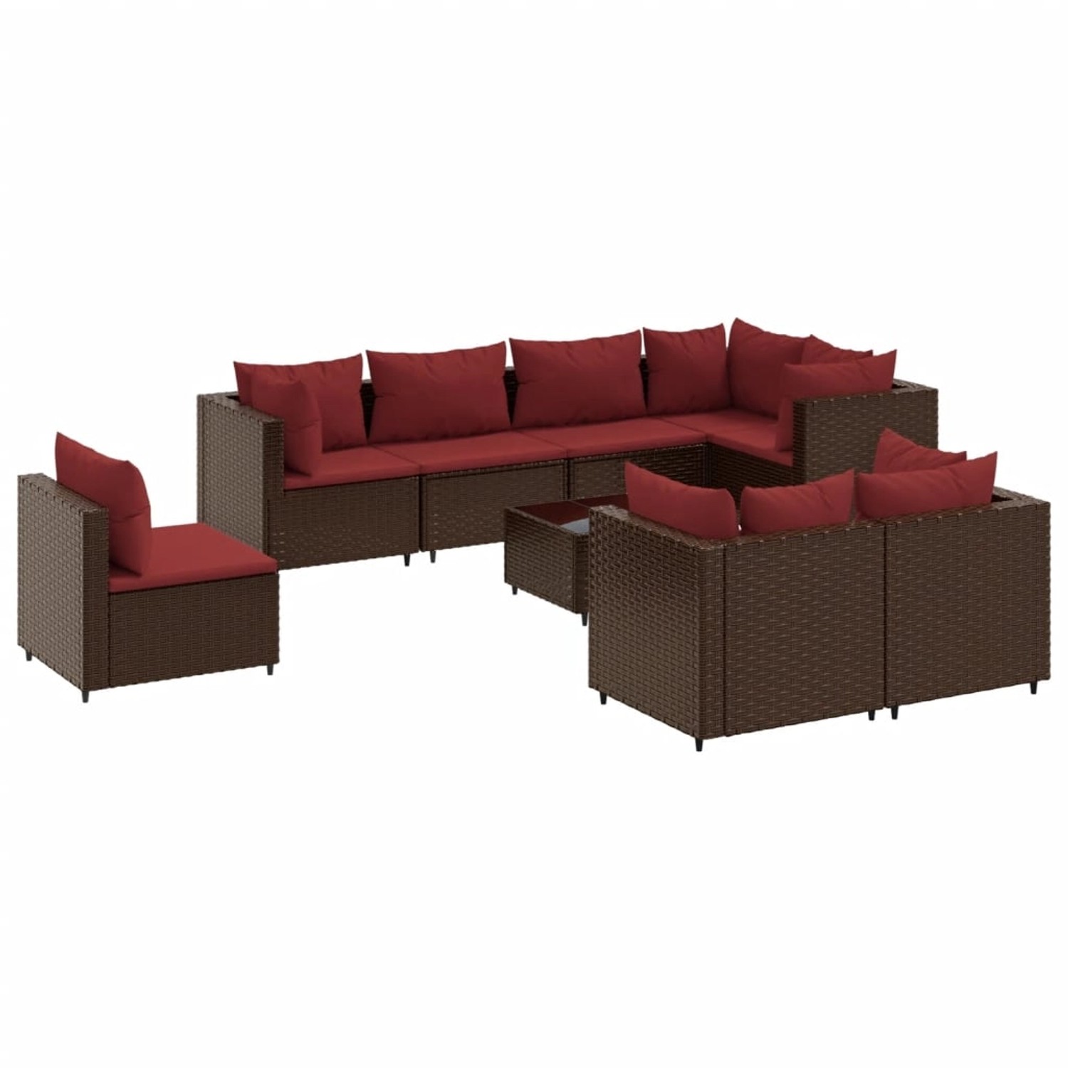 vidaXL 9-tlg Garten-Lounge-Set mit Kissen Braun Poly Rattan Modell 25 günstig online kaufen