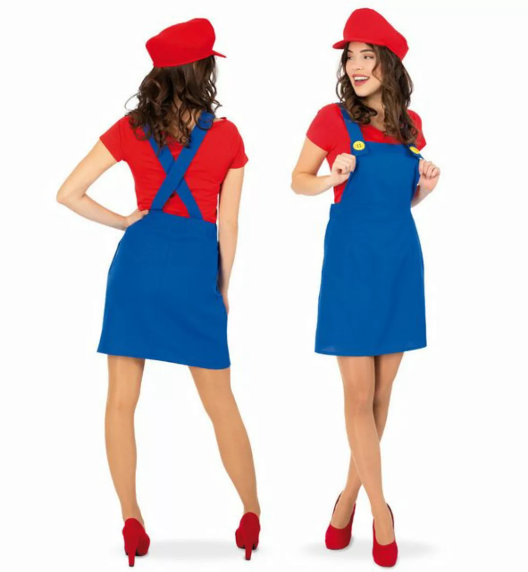 Fries Latzrock Latzrock Blau Kostüm Kleid Mario Fasching Karneval Party Cos günstig online kaufen