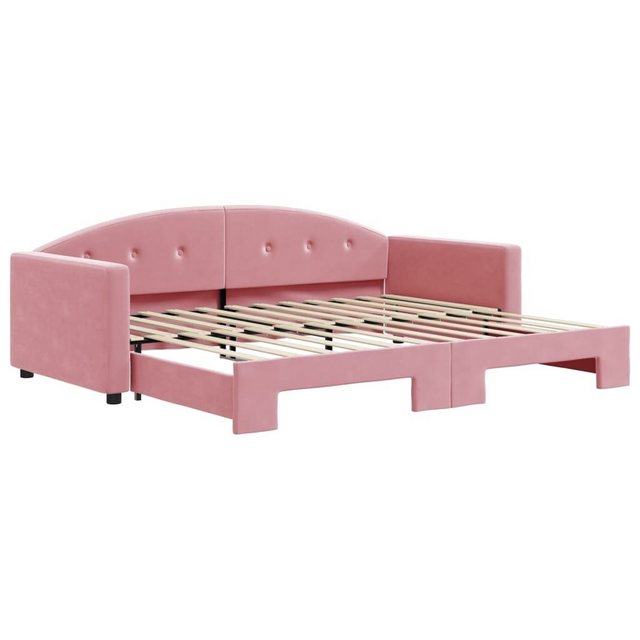 vidaXL Gästebett Gästebett Tagesbett Ausziehbar Rosa 90x200 cm Samt Bett Be günstig online kaufen