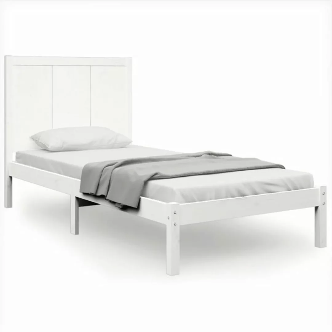 vidaXL Bett Massivholzbett Weiß Kiefer 75x190 cm günstig online kaufen