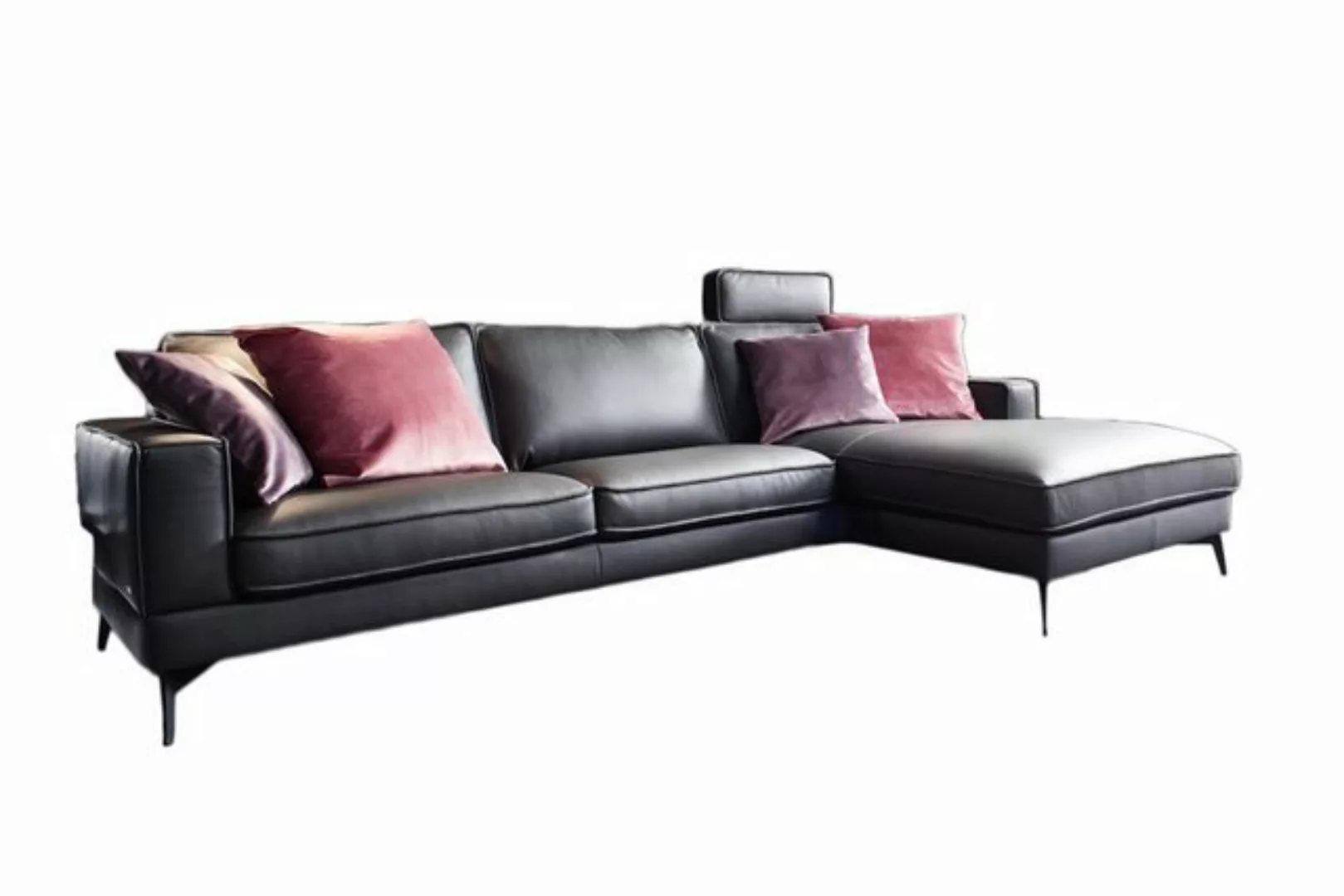 KAWOLA Ecksofa LUGA, Couch L-Form rechts oder links Leder, mit oder ohne Ko günstig online kaufen