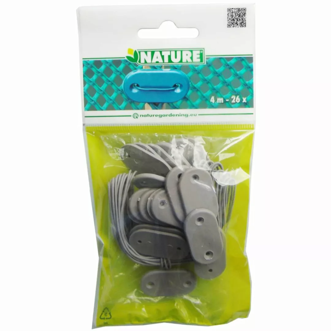 Nature 27-tlg. Gartenzaun Befestigungs-set Grau günstig online kaufen