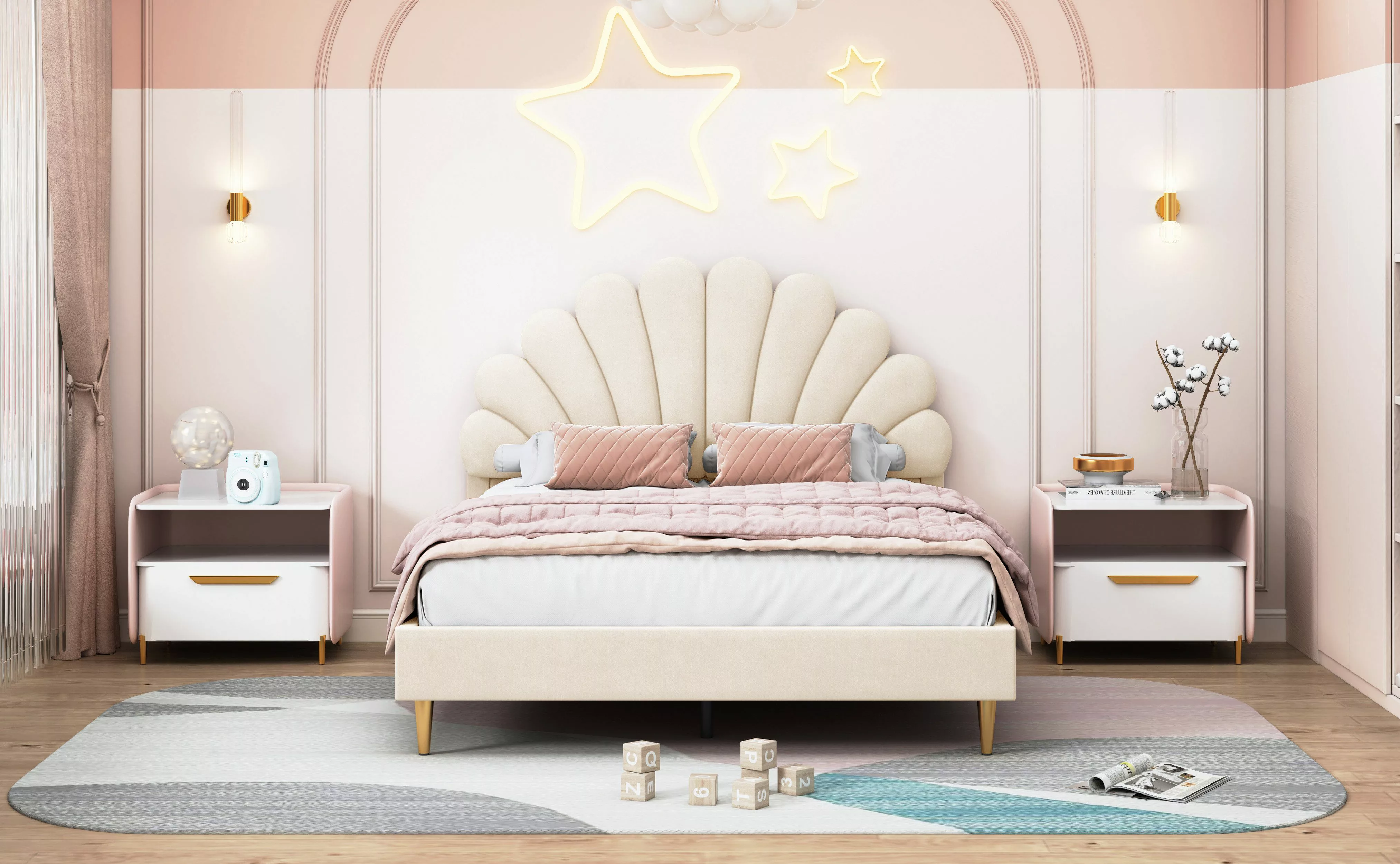SEEZSSA Polsterbett Kinderbett Jugendbett (140x200cm Bett günstig online kaufen
