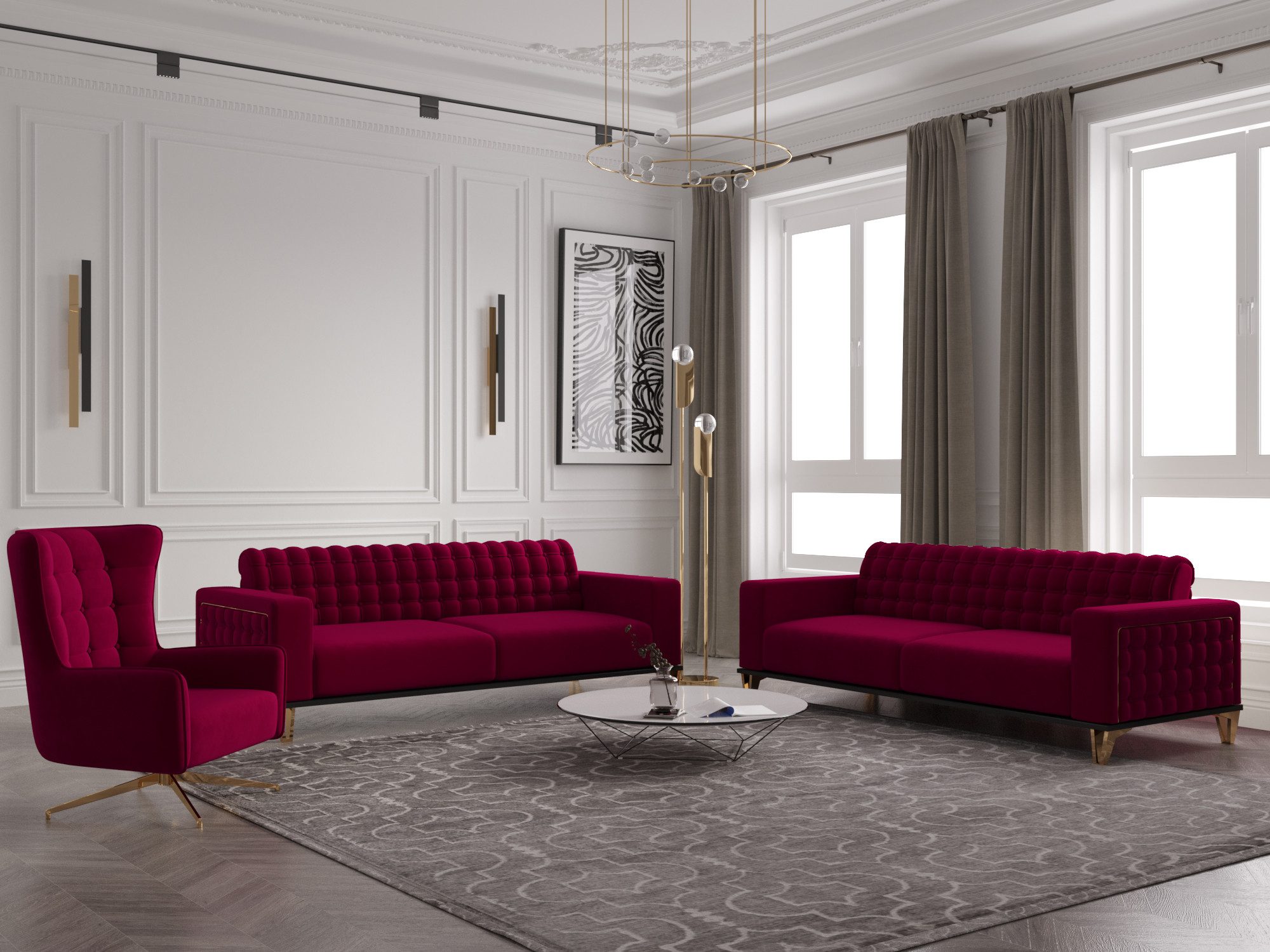 Möbeldreams Chesterfield-Sofa Sofa-Set Tina 3-2-1/3-3-1 / günstig online kaufen