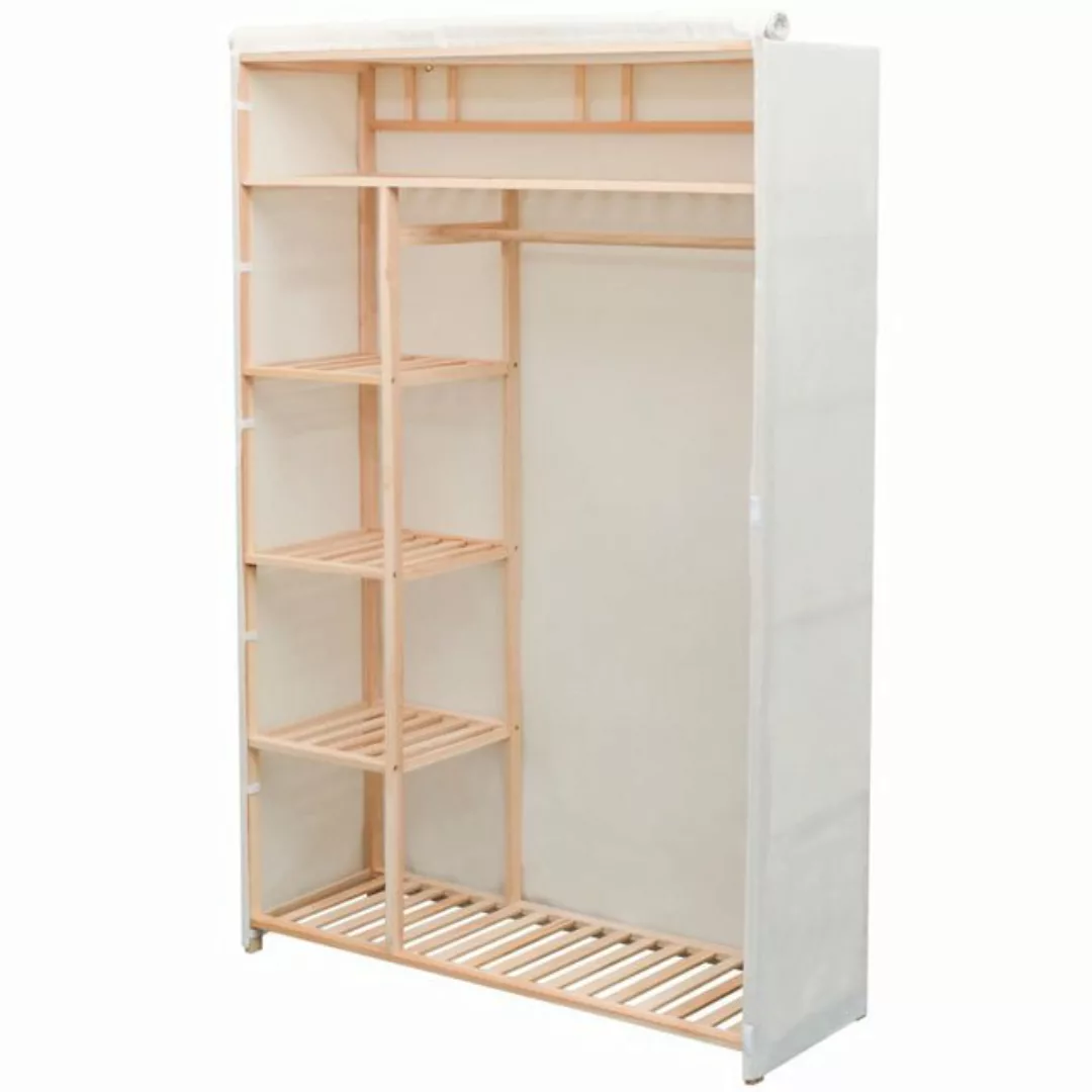 DOTMALL Kleiderschrank Schrank Stoff und Kiefernholz 110 x 40 x 170 cm günstig online kaufen