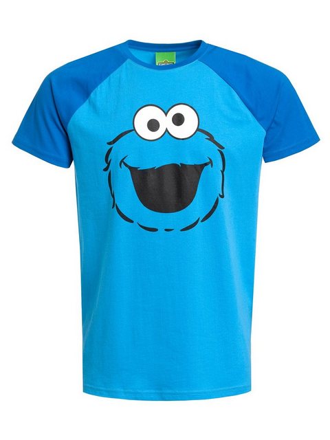 Sesamstrasse Cookie Monster Face Herren T-Shirt blau günstig online kaufen