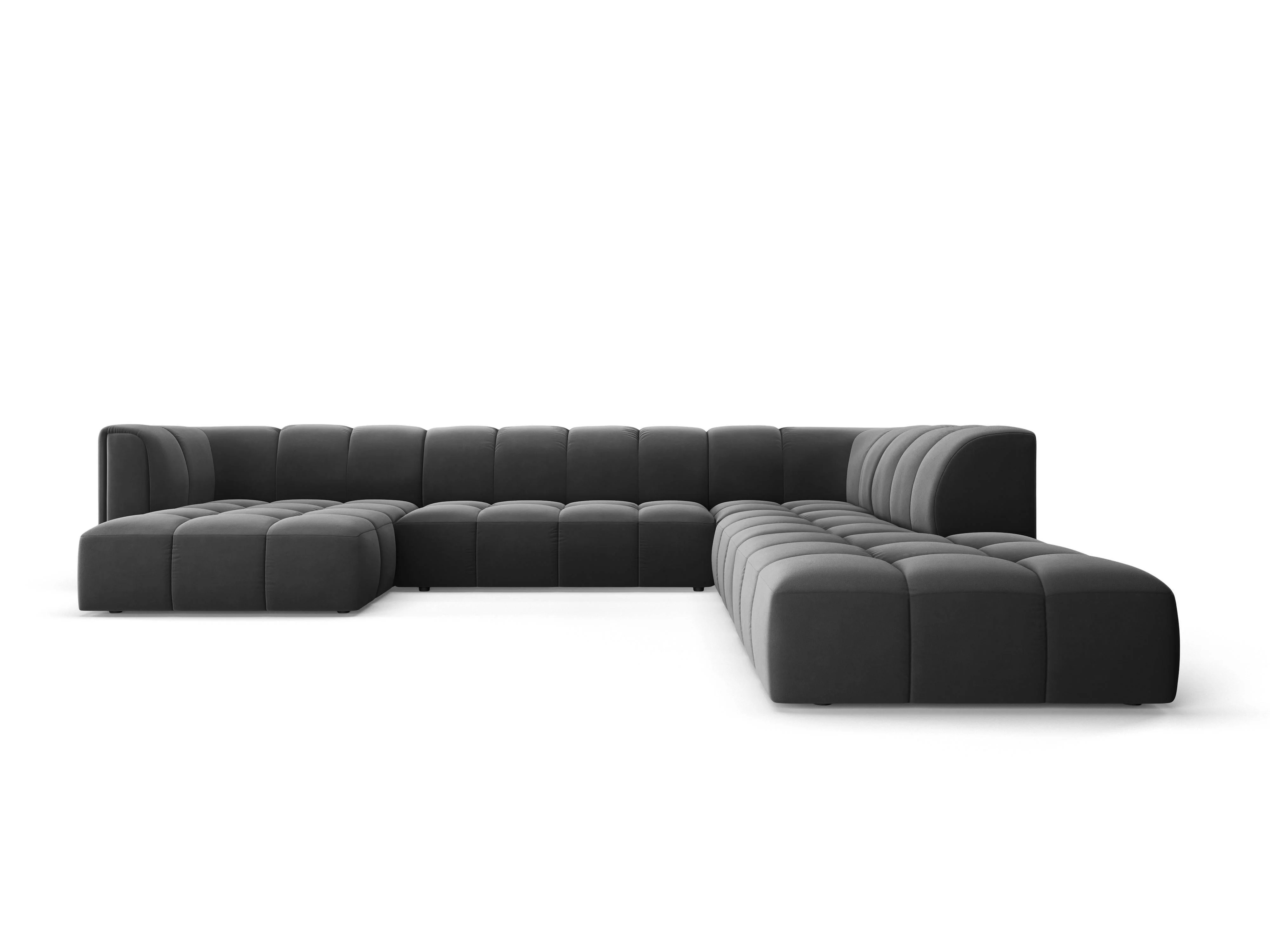Milo Casa | Panorama-Ecksofa Francesca Samt rechts 7-Sitzer günstig online kaufen