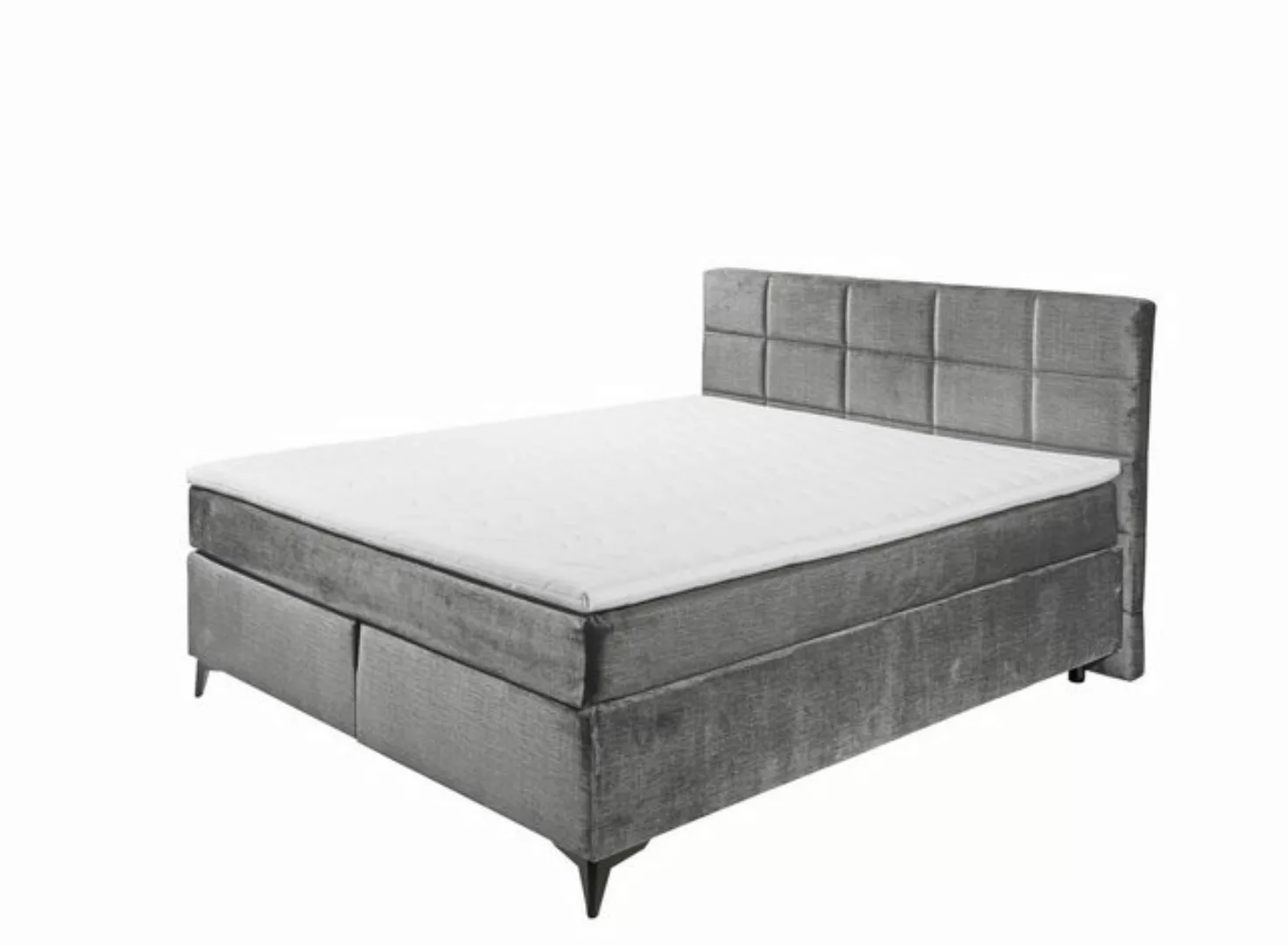 freiraum Boxspringbett NAVARRA 180, 7-Zonen, 4cm Topper, grau, Liegefläche günstig online kaufen