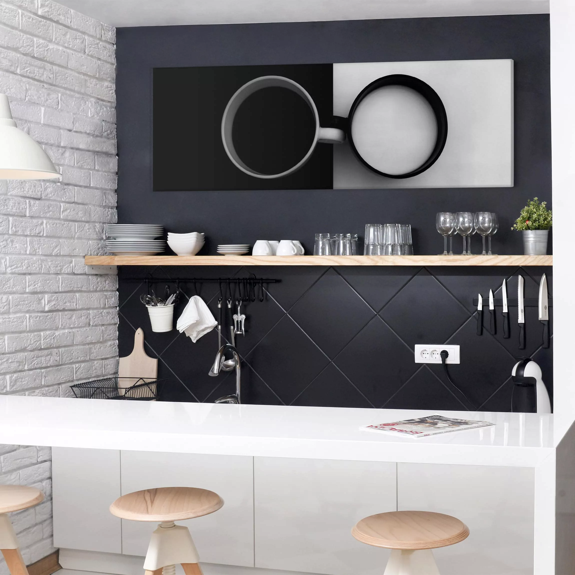 Leinwandbild Küche - Panorama Gegensätze günstig online kaufen