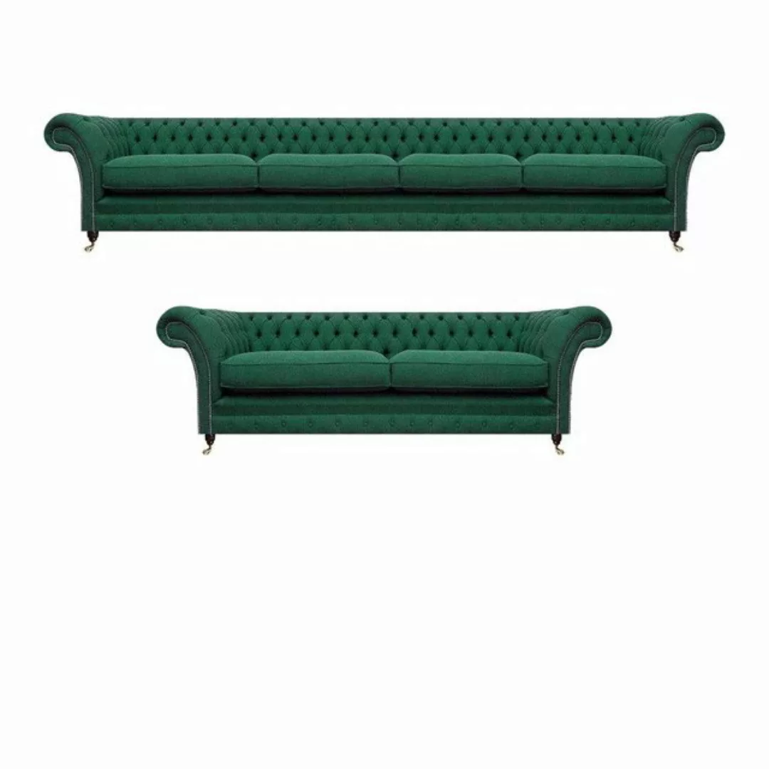 JVmoebel Chesterfield-Sofa Polstermöbel Grün Sofagarnitur 3tlg Wohnzimmer K günstig online kaufen