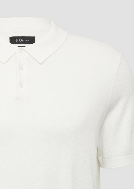 s.Oliver BLACK LABEL Strickpullover Weiches Strick-Poloshirt aus Baumwoll-S günstig online kaufen