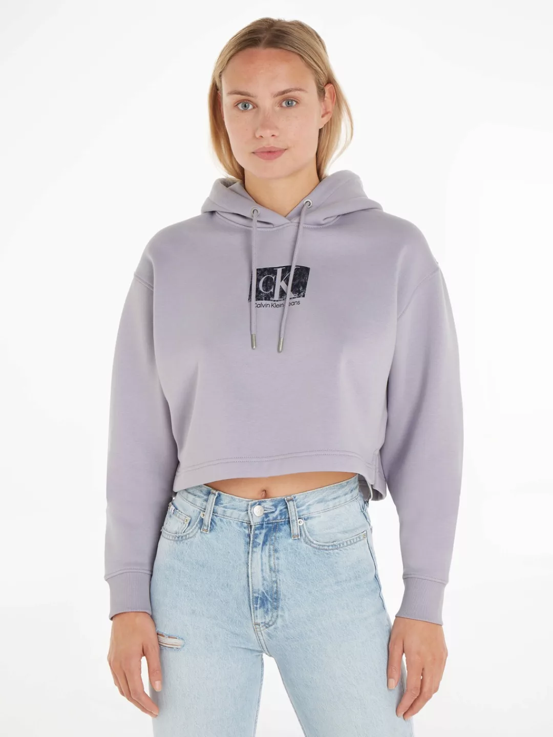 Calvin Klein Jeans Kapuzensweatshirt PRINTED BOX CROPPED HOODIE günstig online kaufen