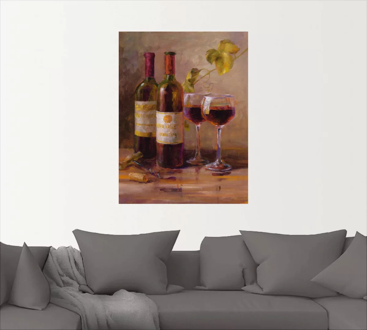 Artland Wandbild "Offener Wein I", Getränke, (1 St.) günstig online kaufen