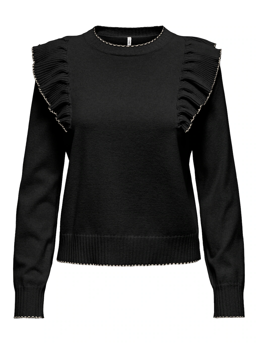 ONLY Strickpullover "ONLAMA LIFE LS O-NECK RUFFLE CC KNT" günstig online kaufen