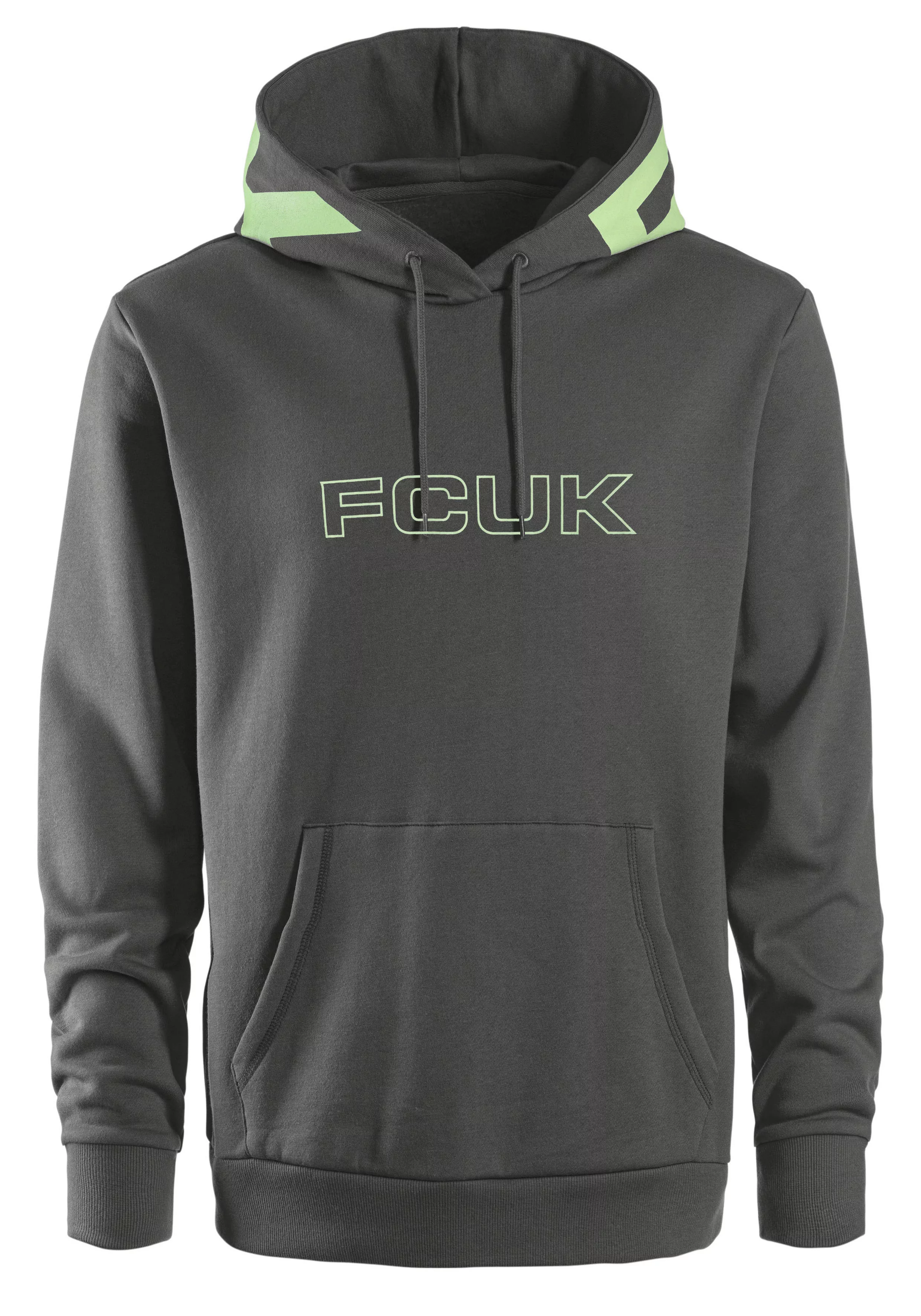 FCUK Hoodie in Regular Fit und Langarm, Sweatshirt mit Kapuze, Baumwollmisc günstig online kaufen