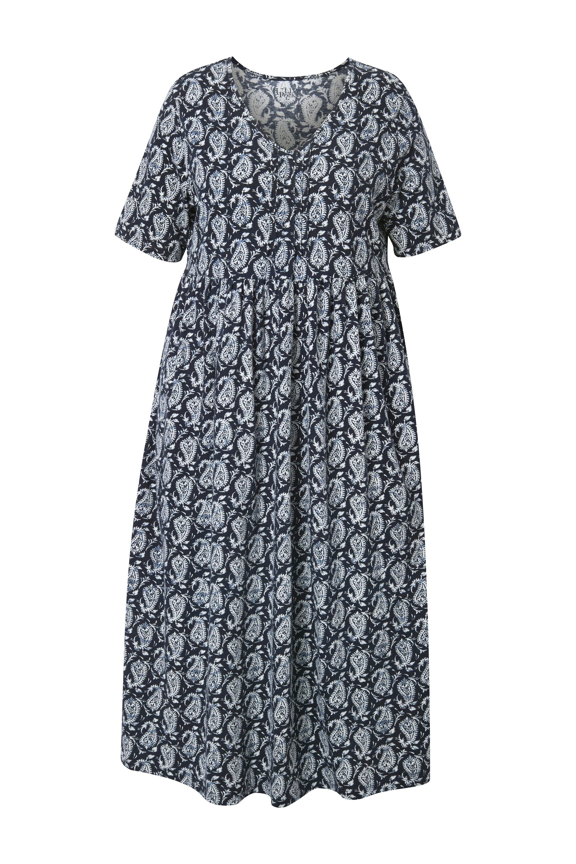 Ulla Popken Maxikleid Maxikleid A-Linie V-Ausschnitt günstig online kaufen