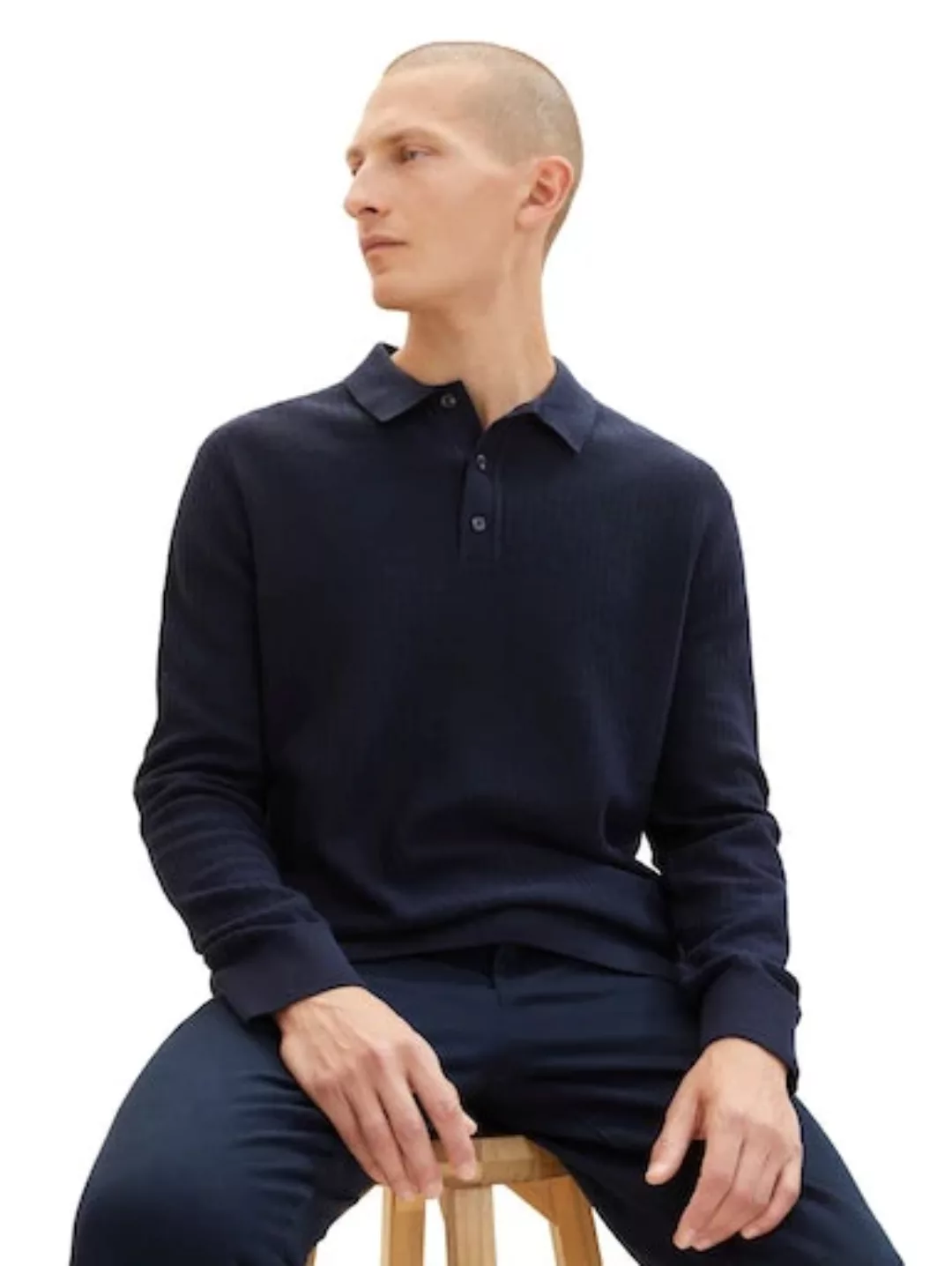 TOM TAILOR Polokragenpullover, mit kurzer Knopfleise am Polokragen günstig online kaufen