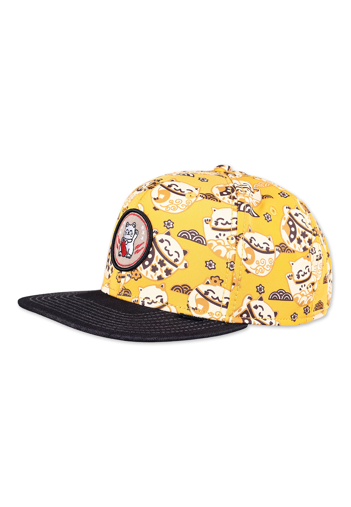 Djinns Snapback Cap 6P SB LUCKY CAT LINEN Black Gelb Schwarz günstig online kaufen