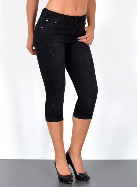 ESRA Caprijeans High Waist Capri Jeans Damen bis Übergröße Plus Size Große günstig online kaufen