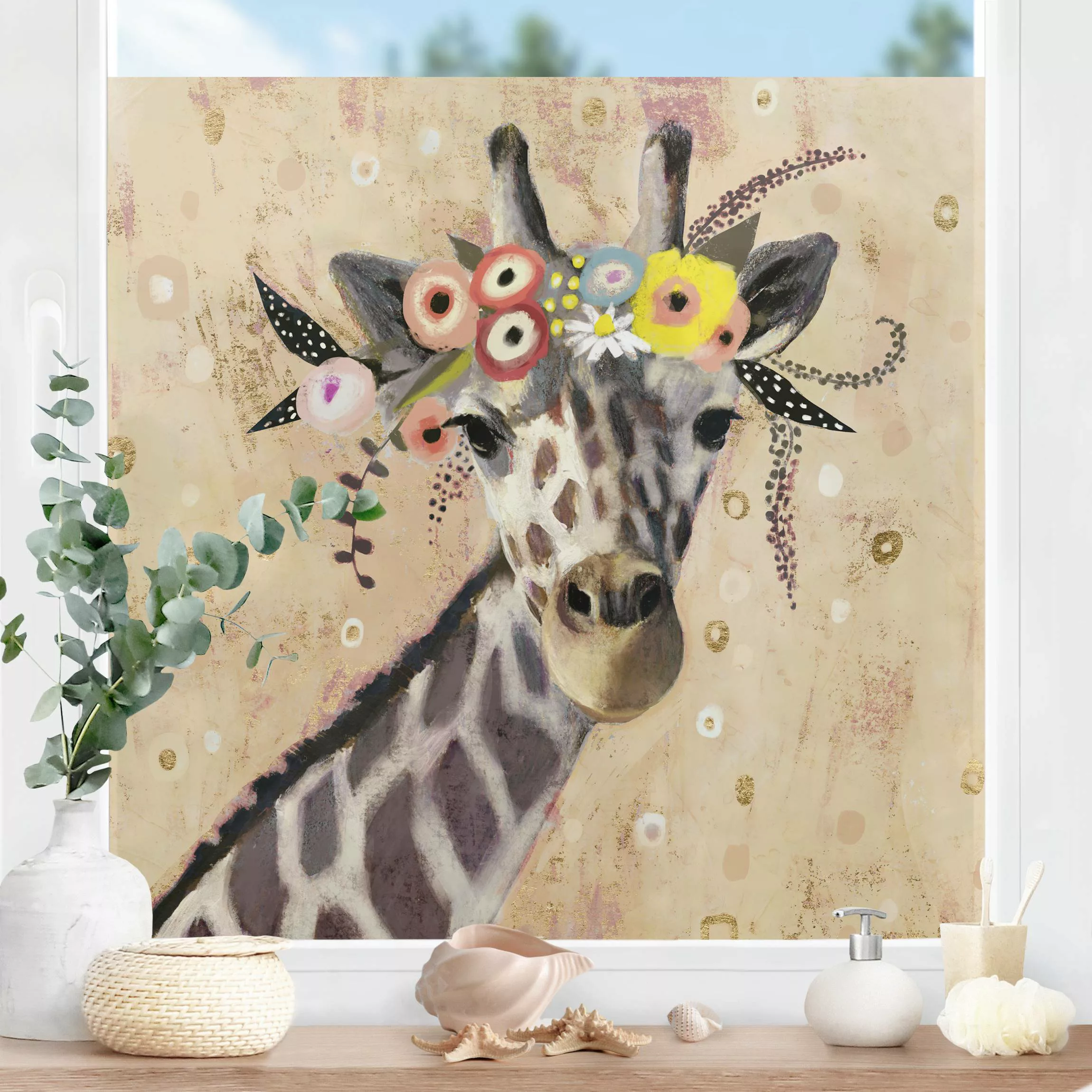 Fensterfolie Klimt Giraffe günstig online kaufen