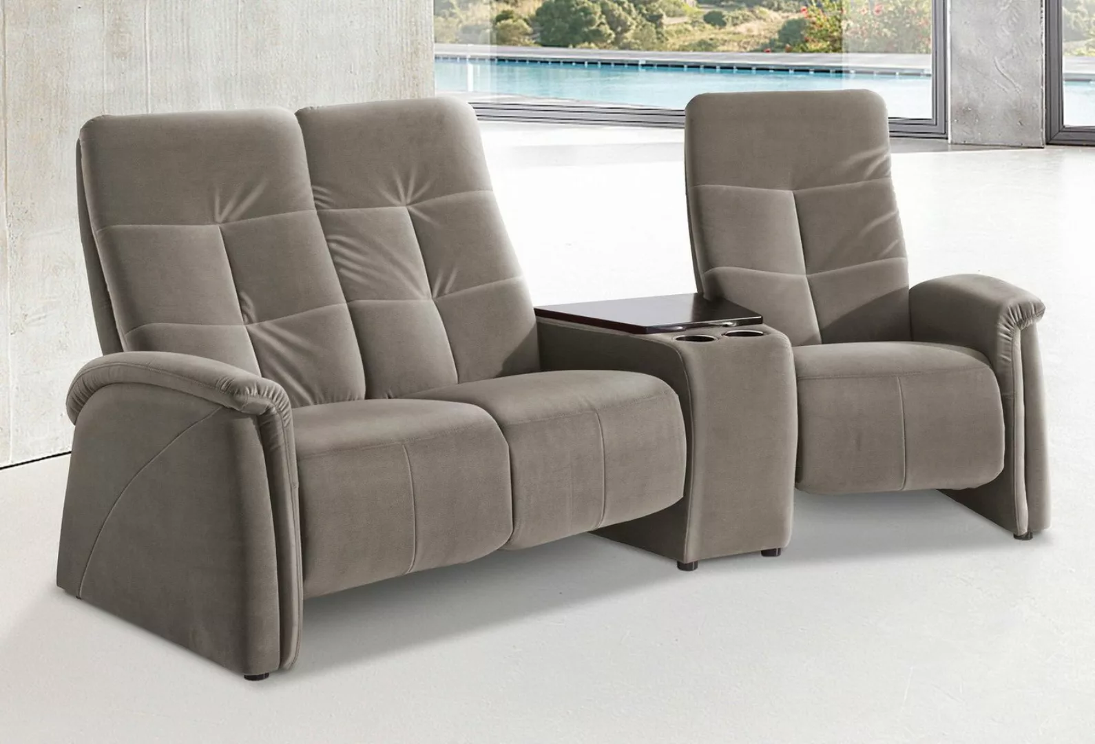 exxpo - sofa fashion 3-Sitzer Tivoli, Kinosofa mit Tischablage und Stauraum günstig online kaufen