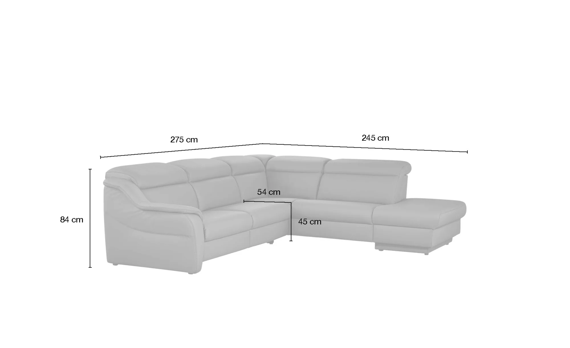 himolla Ecksofa Leder  9707 ¦ braun ¦ Maße (cm): B: 275 H: 84 T: 245 Polste günstig online kaufen