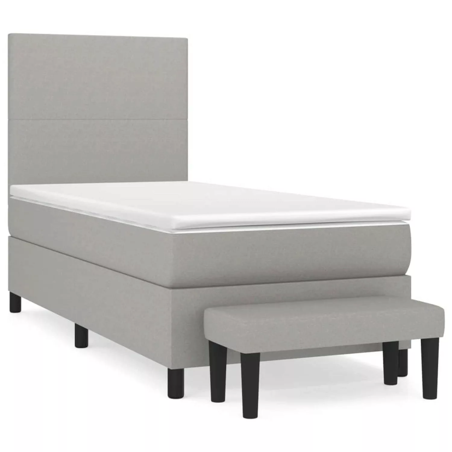 vidaXL Boxspringbett mit Matratze Hellgrau 80x200 cm Stoff1399511 günstig online kaufen