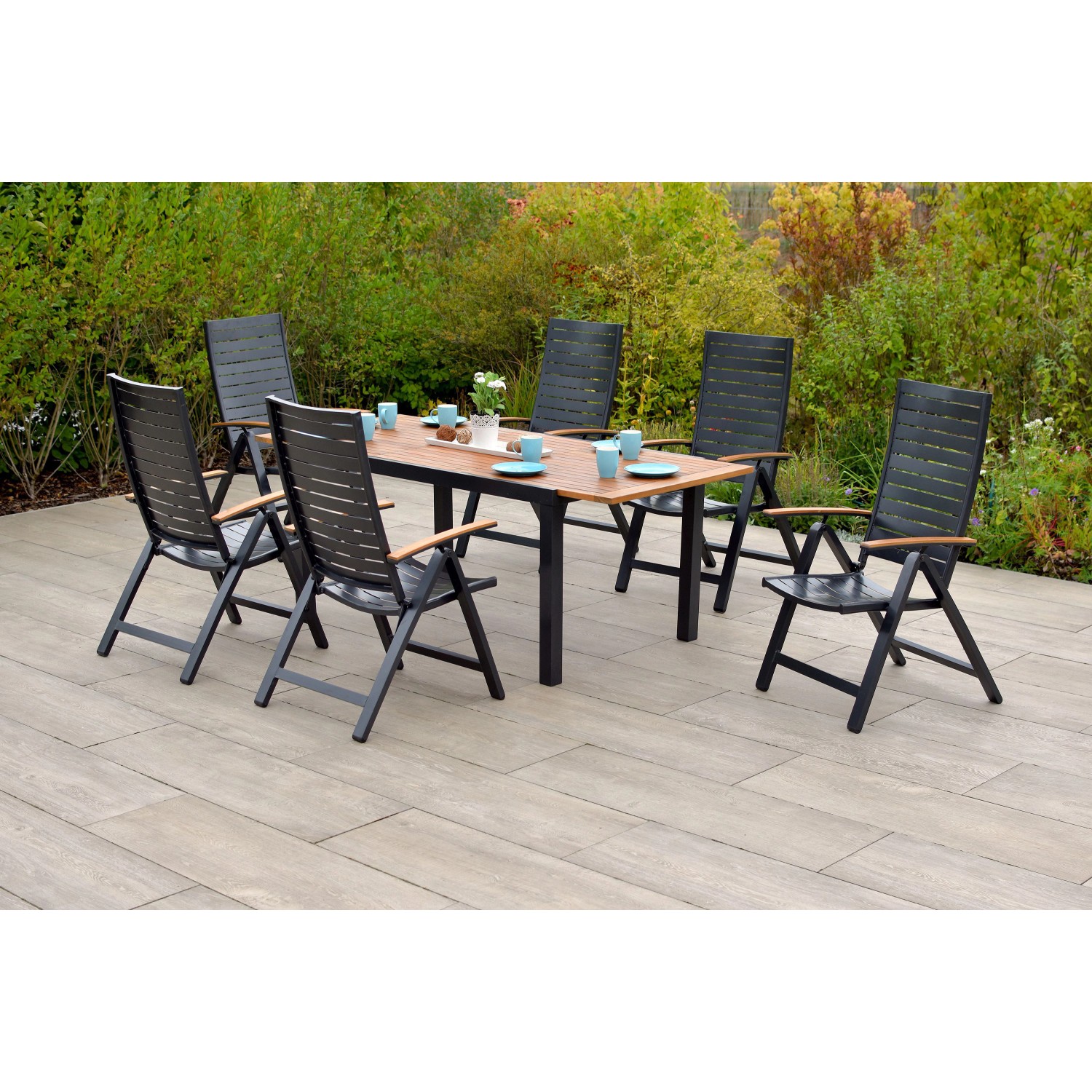 Merxx Astros Set 7-tlg. Gartentisch Ausziehbar 150/200 x 90 cm günstig online kaufen