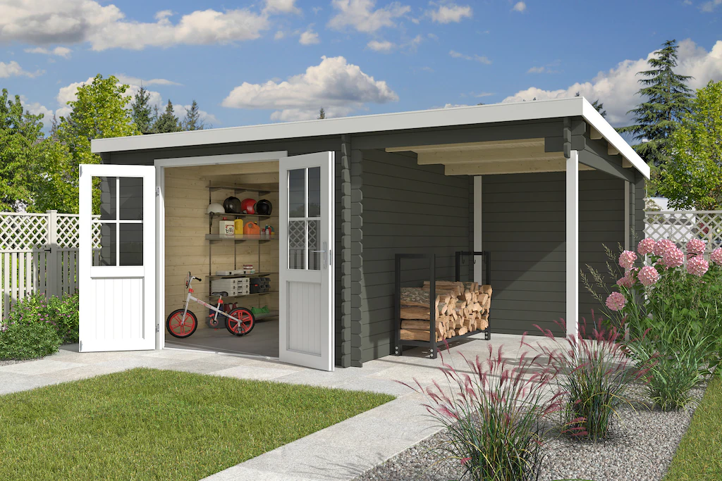 Nordic Holz Gartenhaus "Tampa", (Unterstand inkl. Rückwand) günstig online kaufen