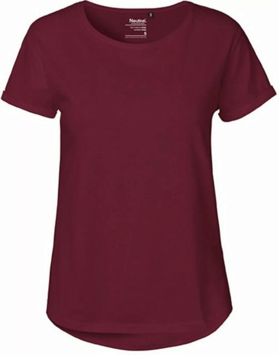 Neutral Rundhalsshirt Damen Roll Up Sleeve T-Shirt / Single Jersey Strick günstig online kaufen