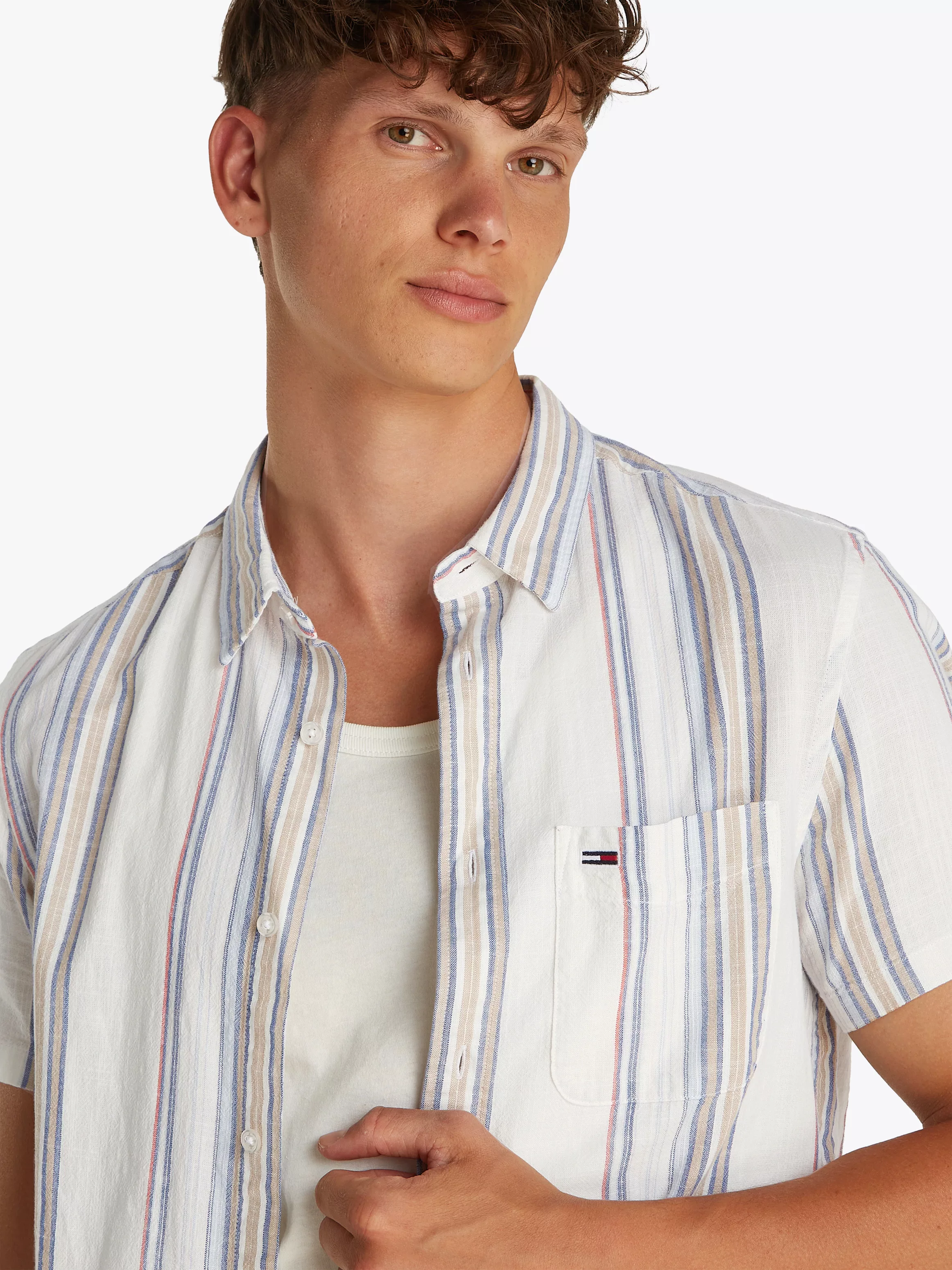 Tommy Jeans Kurzarmhemd TJM REG SLUB STRIPE SS SHIRT EXT modische mehrfarbi günstig online kaufen