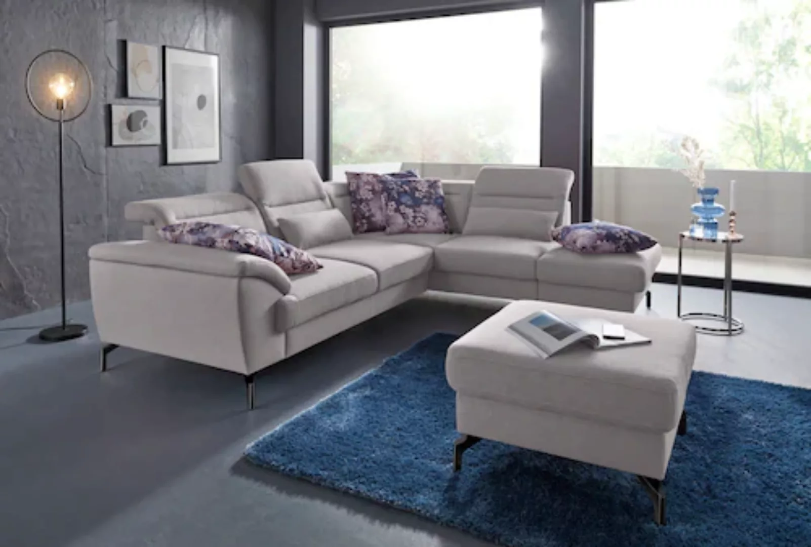 sit&more Ecksofa »Percy L-Form«, 15 cm Fußhöhe, Sitztiefenverstellung, wahl günstig online kaufen