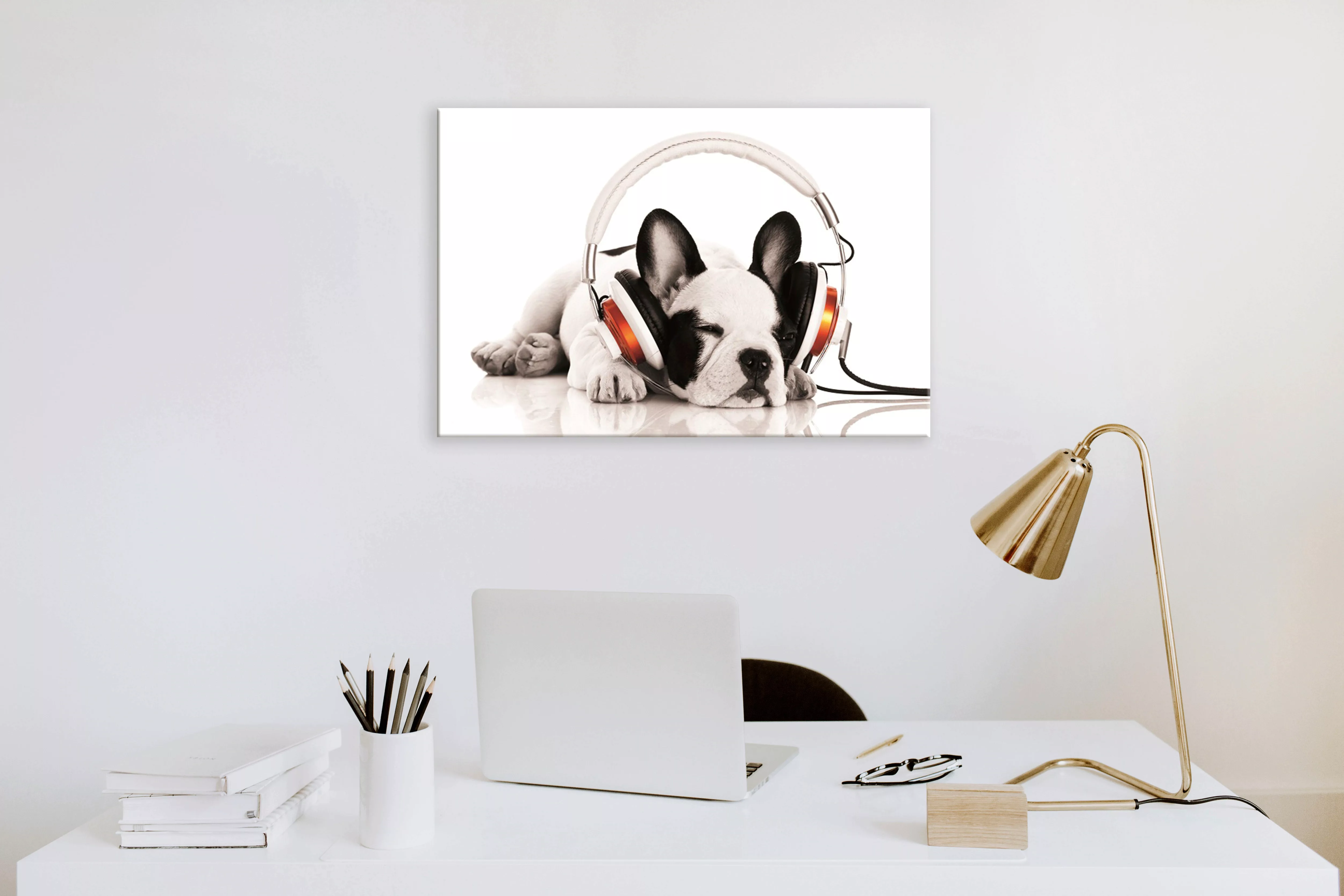 Bönninghoff Leinwandbild »Hund mit Kopfhörer«, (1 St.) günstig online kaufen