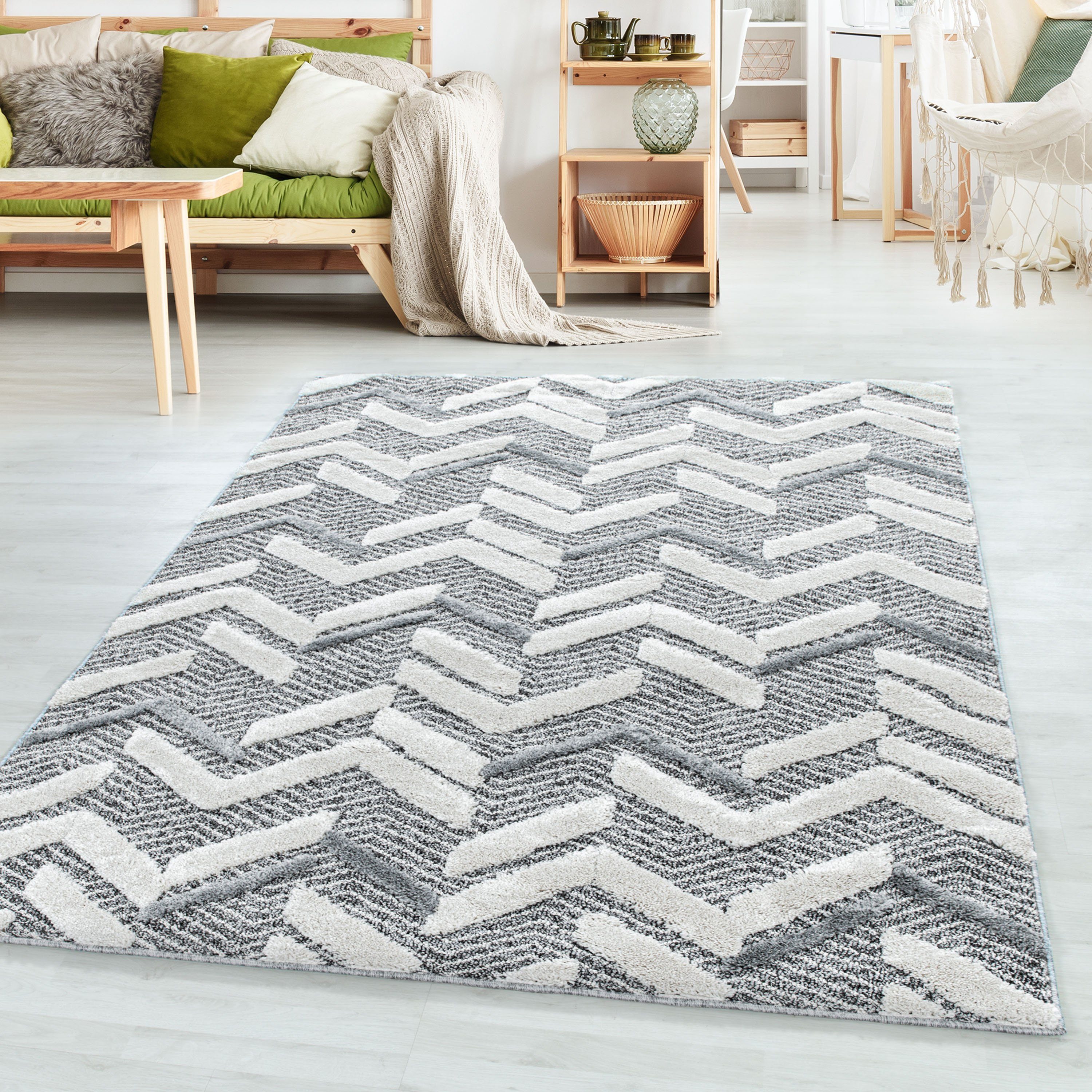 SIMPEX24 Teppich Berber Design, Läufer, Höhe: günstig online kaufen