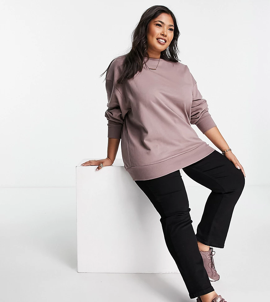 ASOS DESIGN Curve – Oversize-Sweatshirt in Nerzrosa günstig online kaufen