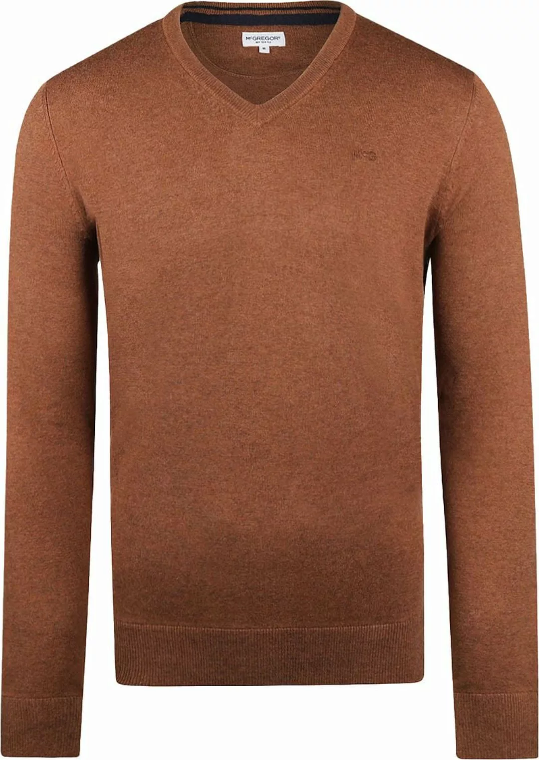 McGregor Pullover Merinowolle V-Ausschnitt Chestnut Braun - Größe XXL günstig online kaufen