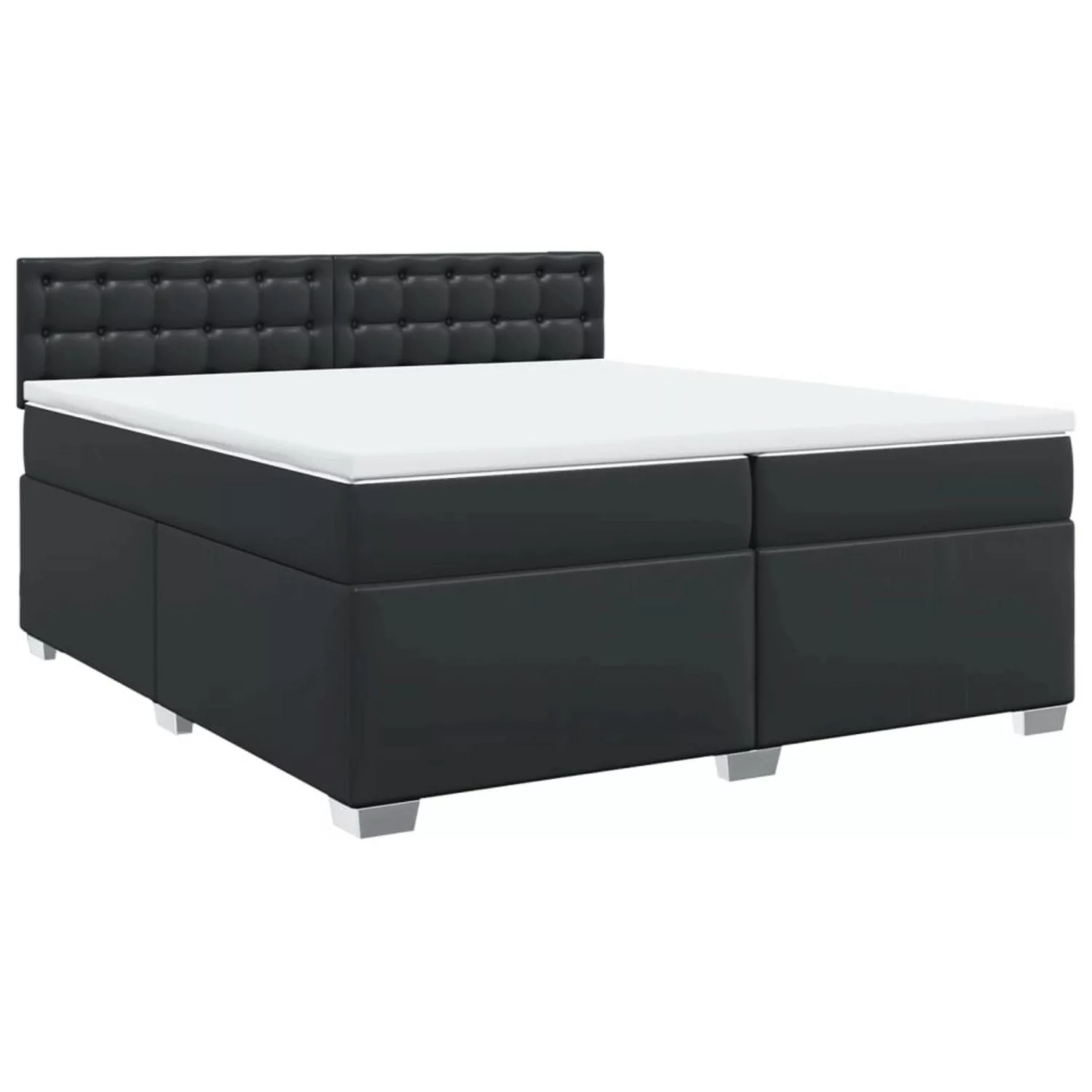 vidaXL Boxspringbett mit Matratze Schwarz 200x200 cm Kunstleder2105691 günstig online kaufen