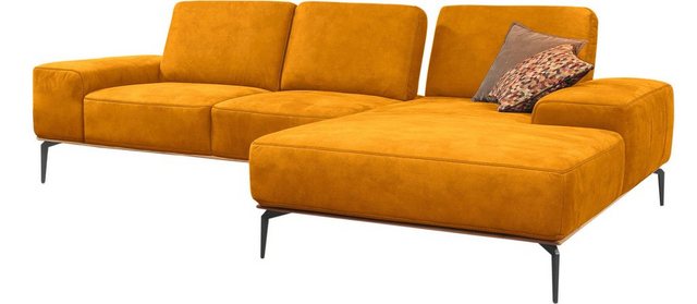 W.SCHILLIG Ecksofa "run", mit Holzsockel, Füße in Schwarz pulverbeschichtet günstig online kaufen