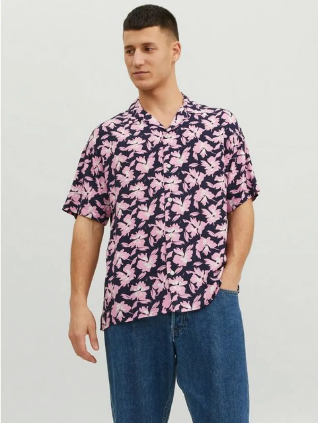 Jack & Jones Kurzarmhemd Florales Kurzarm Hemd Relaxed Fit Shirt JORLUKE 55 günstig online kaufen