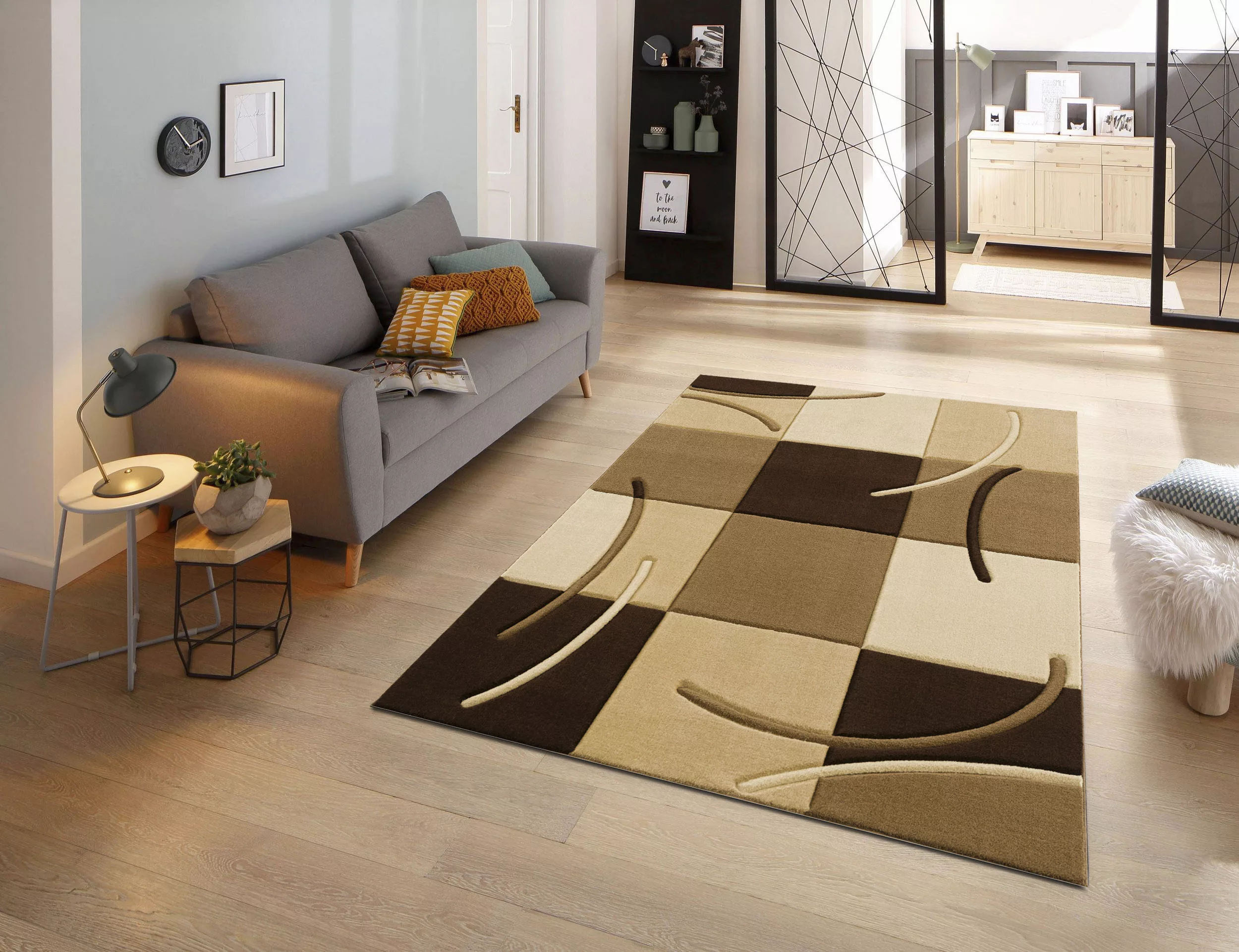 my home Teppich »Kjer«, rechteckig, mit handgearbeitetem Konturenschnitt im günstig online kaufen