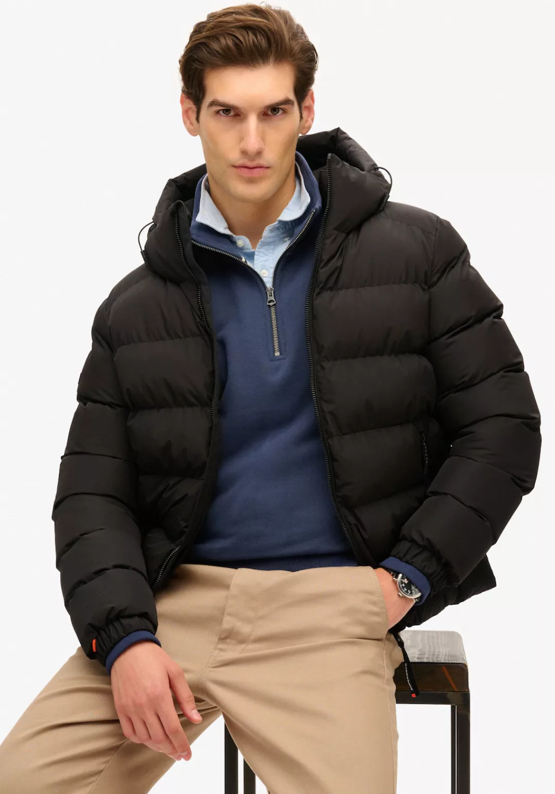 Superdry Steppjacke "HOODED SPORTS PUFFER JACKET", mit Kapuze günstig online kaufen