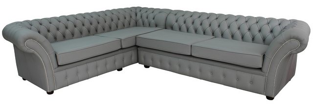 Xlmoebel Ecksofa Chesterfield Ecksofa in Grau aus Leder mit Polsterung und günstig online kaufen