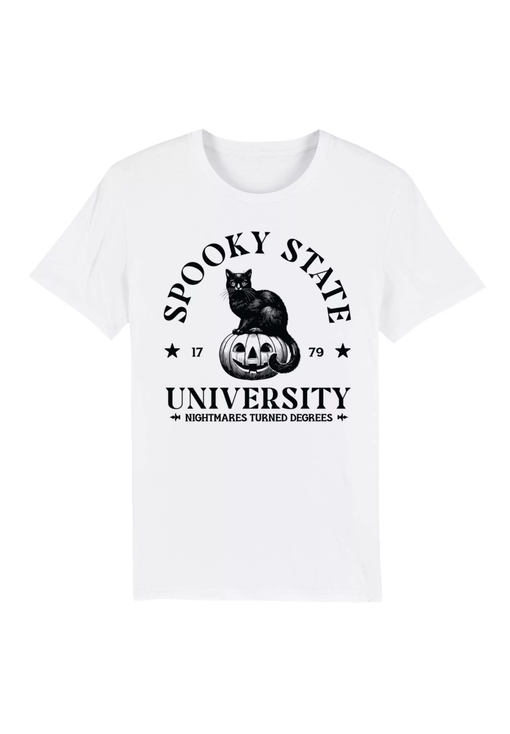 F4NT4STIC T-Shirt "Halloween University Spooky state cat", Premium Qualität günstig online kaufen