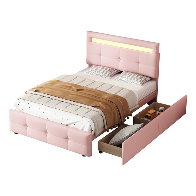 REDOM Polsterbett Einzelbett Kinderbett Jugendbett, Polsterbett 90*200cm (m günstig online kaufen